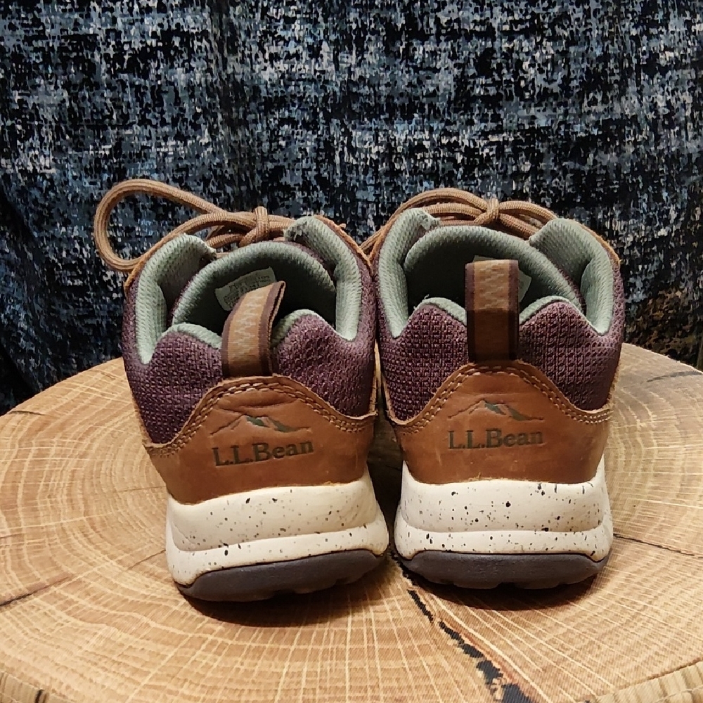 L.L. Bean Women's Brown and Green Leather Sneakers - Picture 3 of 9